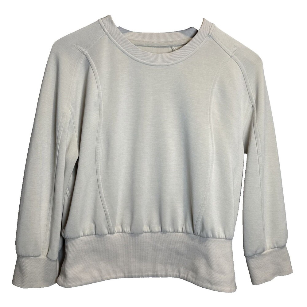 Lululemon Softstreme Ribbed Hem Pullover Natural Ivory Women's Size 8